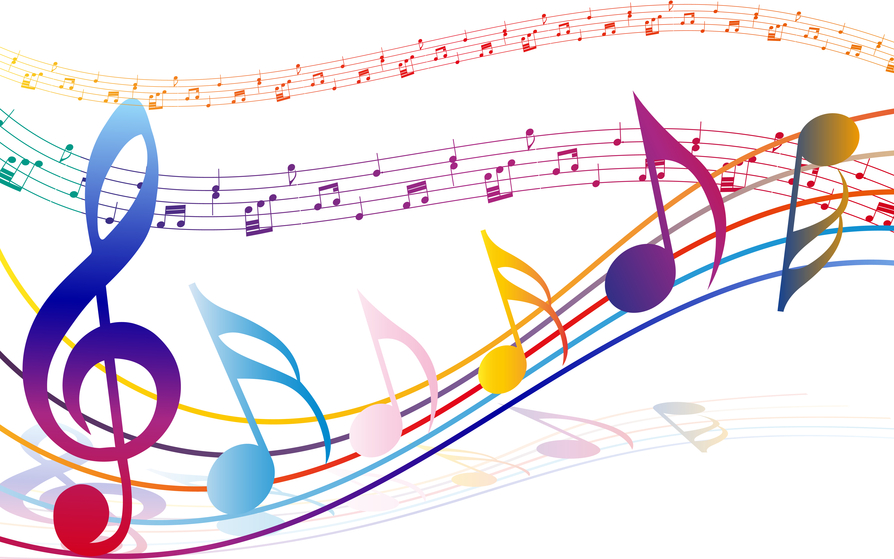 Multicolour musicnotes